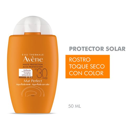 Protector Solar Aqua-Fluido Avene con Color Mat Perfect Fps 30 x 50 ml