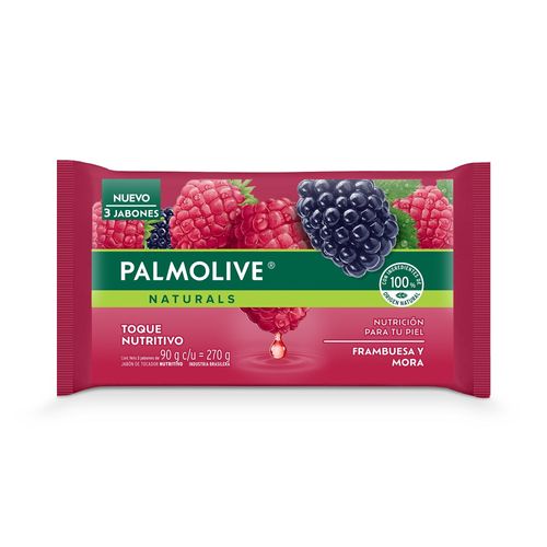 Jabón Palmolive Naturals Frambuesa y Mora x 90 g x 3 un