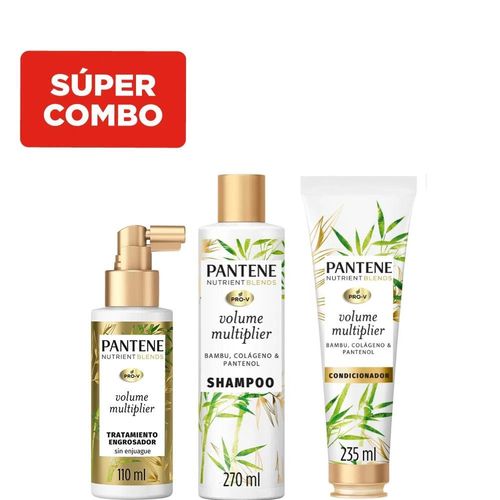 Combo Pantene Nutrient Blends Volume Multiplier Bambú