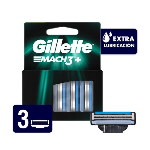 Gillette Mach3+ Repuestos de Afeitar x 3 un