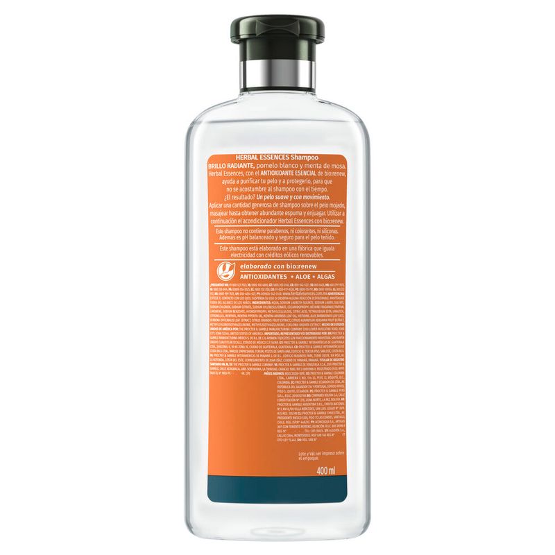 shampooherbalessencesbiorenewriadiantshinewhitegrapefruitmosamint400ml
