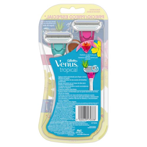 Máquina de Afeitar Gillette Venus Desechable Tropical para Mujer x 3 un