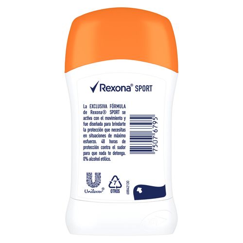 Desodorante Antitranspirante Rexona Sport en Barra x 50 g