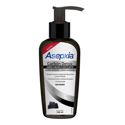 Jabón Líquido Purificante Asepxia Carbón x 200 ml