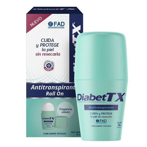 Crema Corporal DiabetTX Antitranspirante Roll On x 50 ml