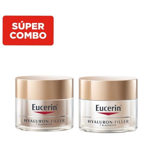 Crema Antiedad de Noche Eucerin Hyaluron-Filler Elasticity Fps 15 x 50 ml + Crema Antiedad de Día Hyaluron-Filler