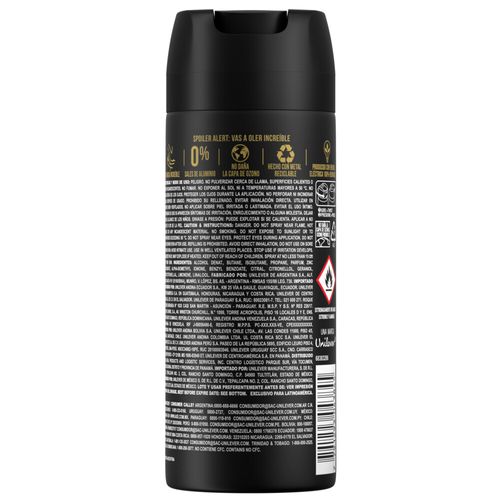 Desodorante para Hombre AXE Gold Vainilla en Aerosol x 150 ml