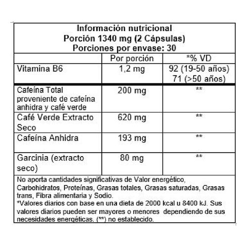 Suplemento Dietario Lipo Stack Black x 60 cápsulas