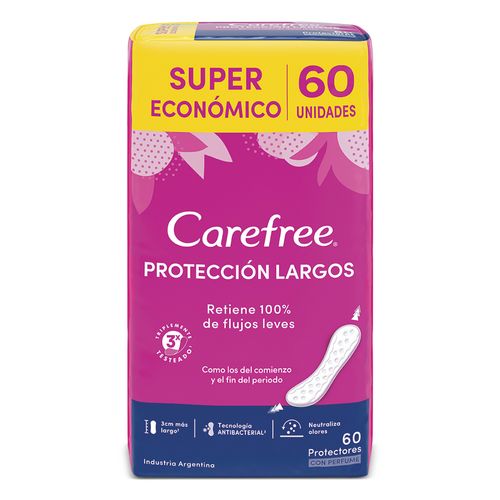 Protectores Diarios Carefree Protección Largos x 60 un