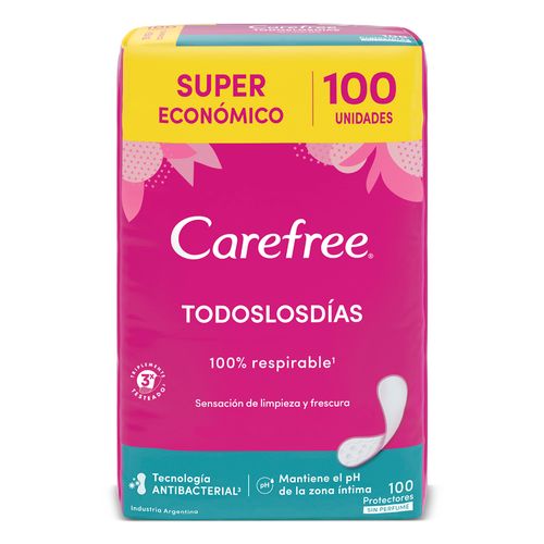 Protectores Diarios Carefree Todos los Días x 100 un