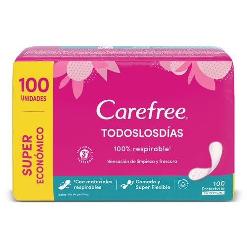 Protectores Diarios Carefree Todos los Días x 100 un