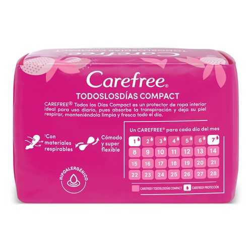 Protectores Diarios Carefree Compact Todos los Días x 20 un