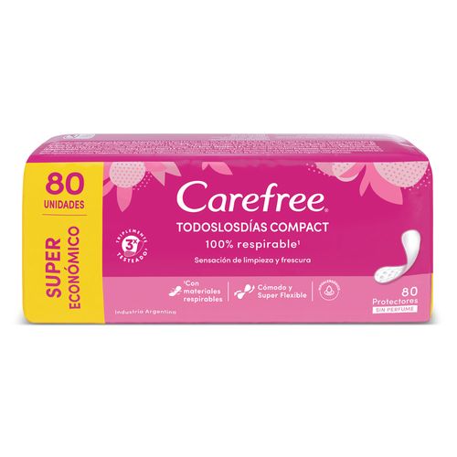 Protectores Diarios Carefree Compact Todos los Días x 80 un
