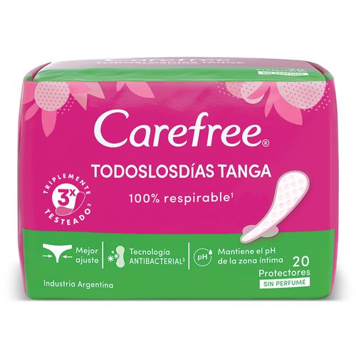 Protectores Diarios Carefree Todos los Días Tanga x 20 un