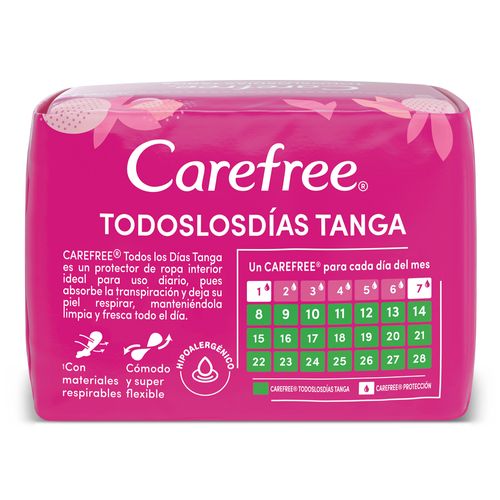 Protectores Diarios Carefree Todos los Días Tanga x 20 un