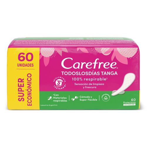 Protectores Diarios Carefree Todos los Días Tanga x 60 un