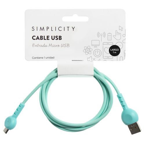 Cable Usb Simplicity Entrada Micro USB-Color sujeto a disponibilidad