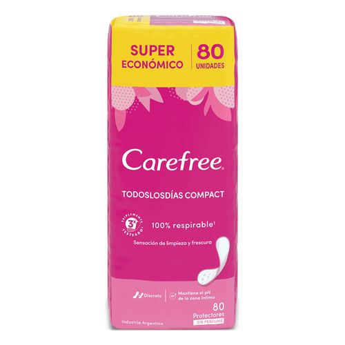 Protectores Diarios Carefree Compact Todos los Días x 80 un