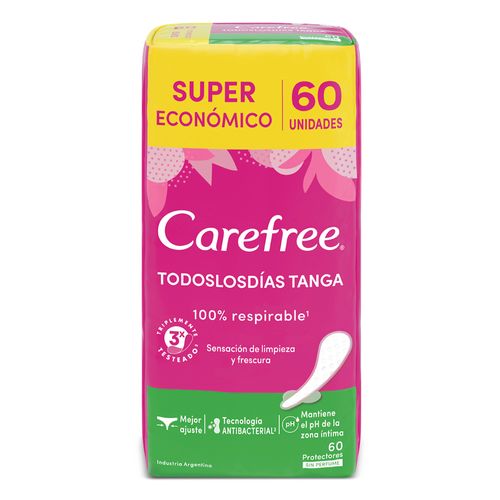 Protectores Diarios Carefree Todos los Días Tanga x 60 un