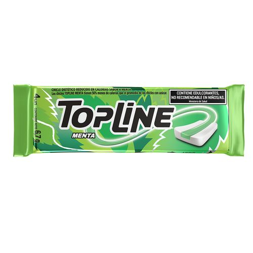 Chicles Topline sabor Menta sin Azúcar x 4 un