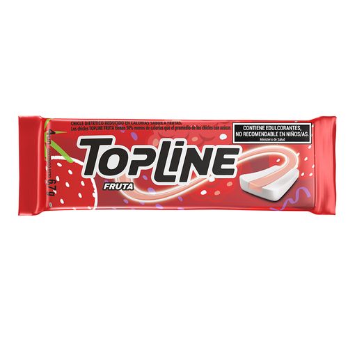 Chicles Topline sabor Frutilla sin Azúcar x 4 un