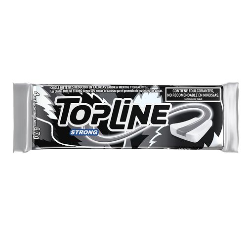 Chicles Topline Strong sin Azúcar x 4 un