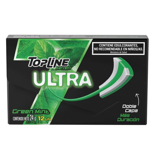 Chicles Topline 7 Ultra Green MInt x 24 gr