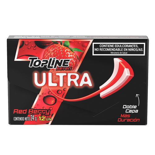 Chicles Topline 7 Ultra Red berry x 24 g