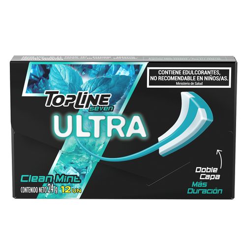 Chicles Topline 7 Ultra Clean MInt x 24 g