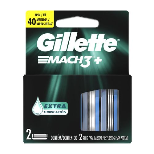 Respuesto de Afeitar Gillette Mach3 con Extra Lubricación x 2 un