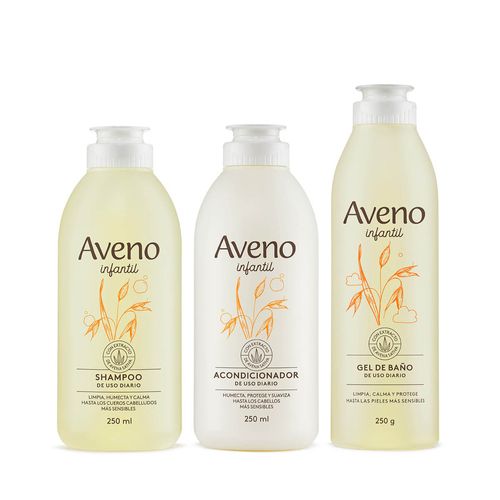 Kit Baño Bebes y Niños Completo Aveno Gel Limpieza y Capilar