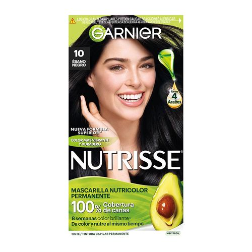 Kit Coloración Permanente Nutrisse Clásicos 10 Ebano Negro x 45 g