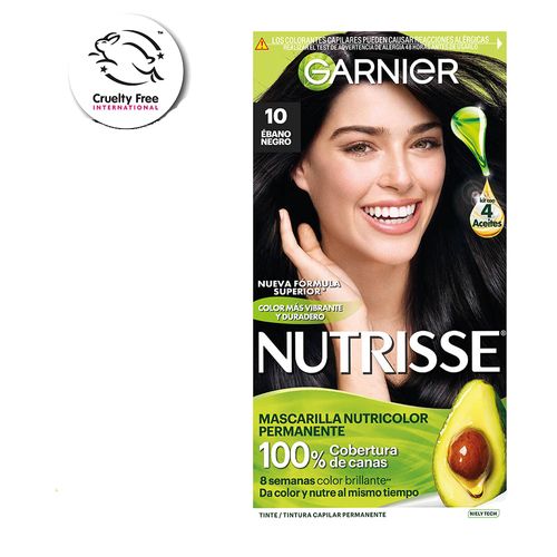 Kit Coloración Permanente Nutrisse Clásicos 10 Ebano Negro x 45 g