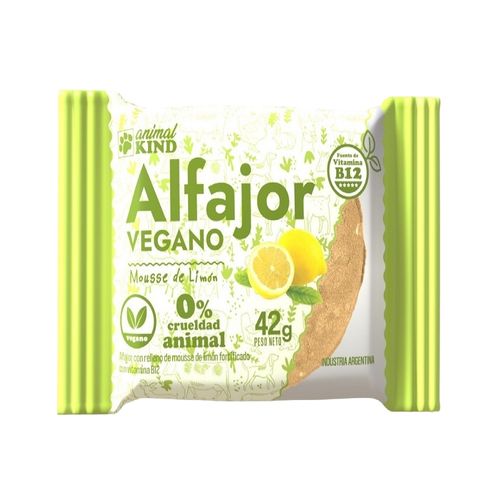 Alfajor Vegano Animal Kind Limón x 42 g