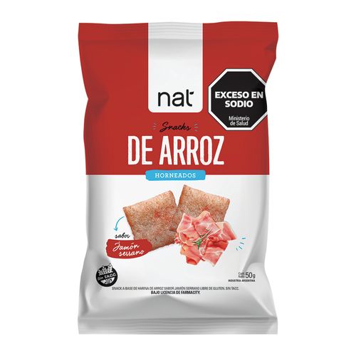 Bizcochos de arroz Nat sabor Jamón x 50 g