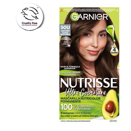Kit Coloración Permanente Nutrisse Clásicos 50 Castaño Claro Profundo x 45 g