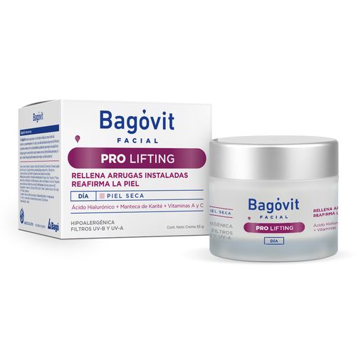 Crema Antiarrugas Reafirmante Bagóvit Facial Pro Lifting Día Piel Seca x 55 g