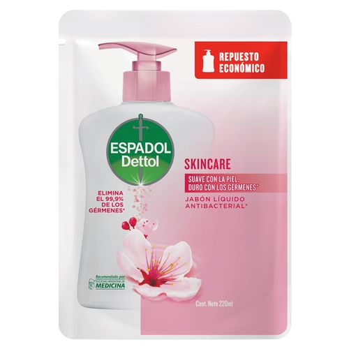 Jabón Líquido Espadol Dettol para Manos Repuesto x 220 ml