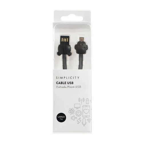 Cable Usb Simplicity Entrada Micro USB Negro