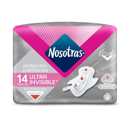 Toalla Femenina Nosotras Ultra invisible Rapisec tipo Algodón x 14 un