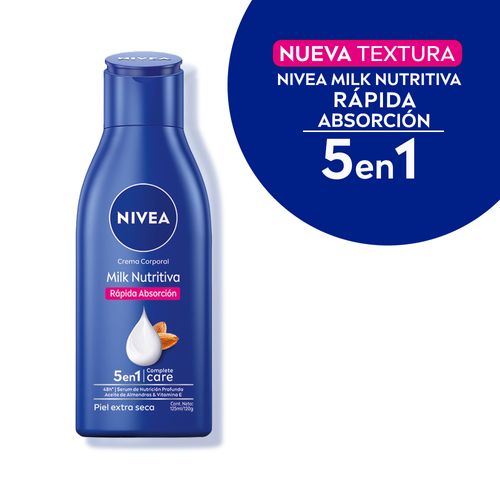 Crema Corporal Hidratante Nivea Milk Nutritiva 5 en 1 para Piel Extra Seca x 125 ml