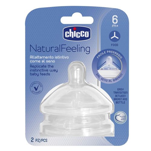 Tetina Natural Feeling Chicco Flujo Rápido 6 m+ x 2 un