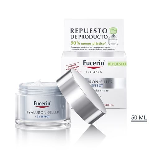 Crema Facial Eucerin Hyaluron-Filler Día Repuesto x 50 ml