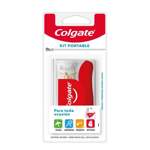 Cepillo Dental Colgate Portable + Pasta Dental Total 12 x 30 g