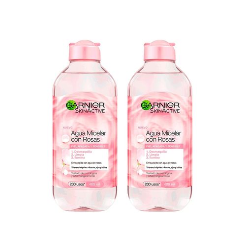 Agua Micelar de Rosas Garnier Skin Active x 2 un x 400 ml