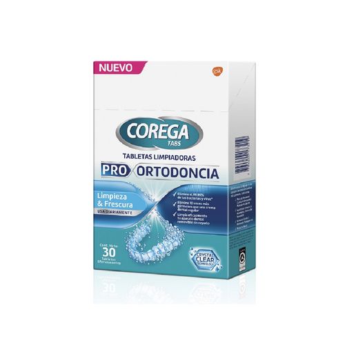 Tabletas Limpiadoras Corega Pro Ortodoncia x 30 un