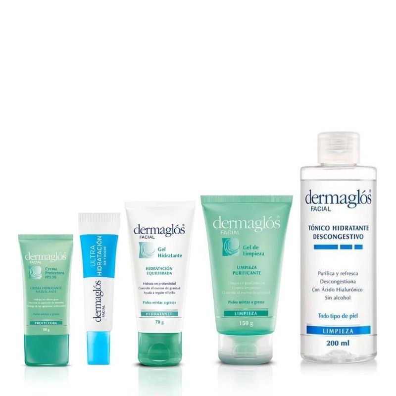 combo-dermaglos-gel-de-limpieza-facial-limpieza-purificante-x-150-g-tonico-facial-hidratante-descongestivo-x-200-ml-crema-protectora-facial-hidratante-matificante-x-50-g-gel-facial-hidratacion-