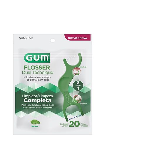 Flossers Dentales Gum Dual Technique Menta x 20 un