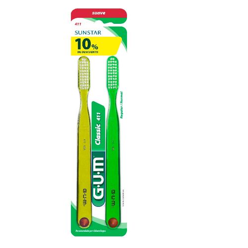 Cepillo dental Gum Classic suave 411 x 2 Un