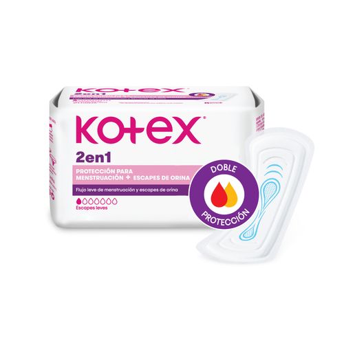 Protectores Diarios Kotex 2 en 1 x 20 un